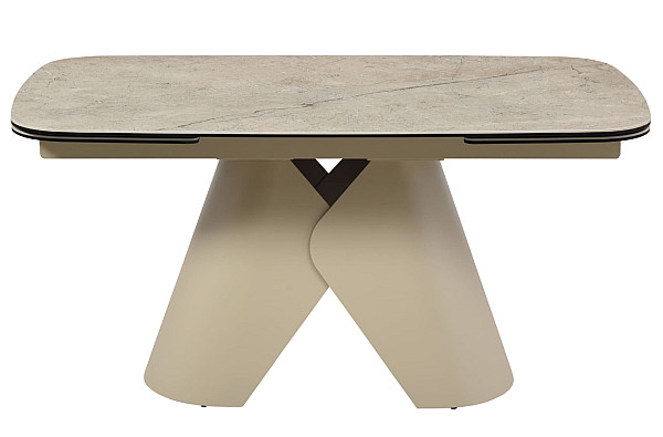 Керамический стол раскладной обеденный Vetro Mebel Парис TML-997 Иджео беж-бежевый 90-160 (240) см-12