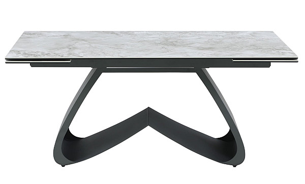Керамічний стіл розкладний обідній Vetro Mebel Орфео TML-998 Сільвер вайт-чорний-11