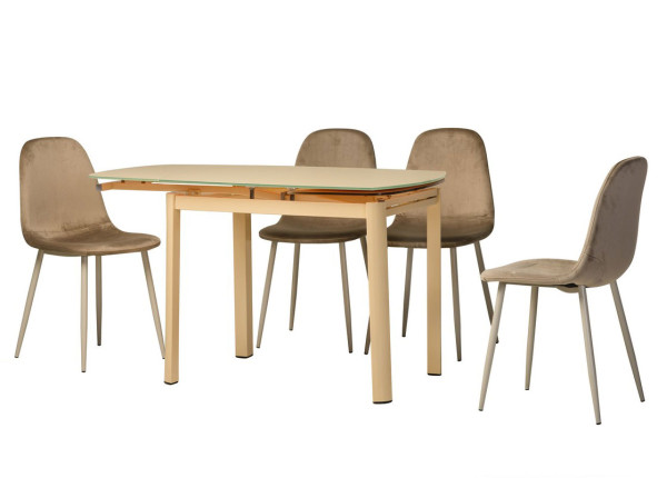 Стол раскладной обеденный Vetro Mebel T-600-2 Кремовый-1