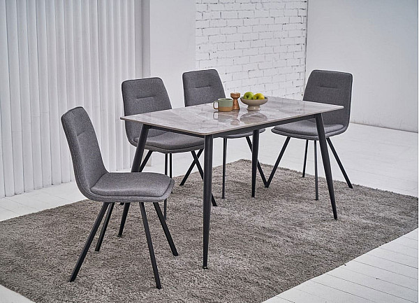 Керамический стол обеденный Vetro Mebel TM-100 Калакатта грей-черный-1