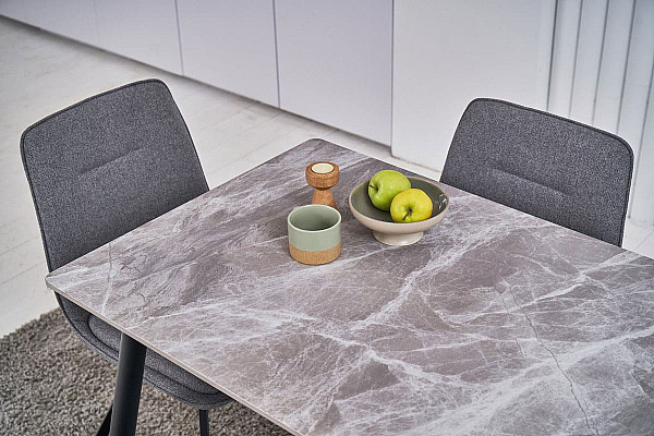 Керамический стол обеденный Vetro Mebel TM-100 Калакатта грей-черный-2