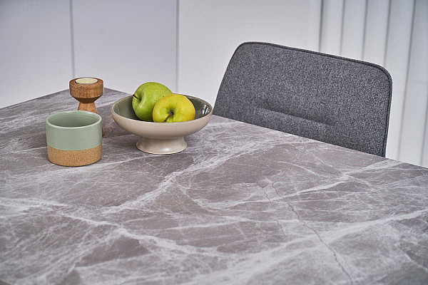 Керамический стол обеденный Vetro Mebel TM-100 Калакатта грей-черный-3