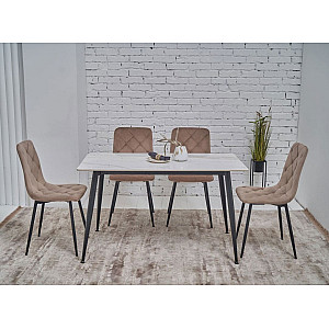 Керамический стол обеденный Vetro Mebel TM-100 Олимпо вайт-черный