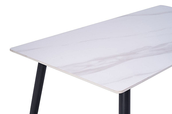 Обідній керамічний стіл Vetro Mebel TM-100 Олімпо вайт-чорний-6