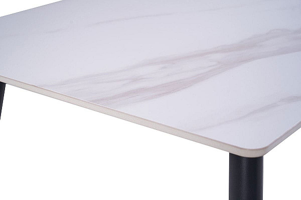 Обідній керамічний стіл Vetro Mebel TM-100 Олімпо вайт-чорний-7