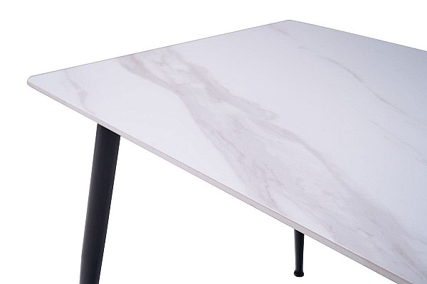 Обідній керамічний стіл Vetro Mebel TM-100 Олімпо вайт-чорний-8
