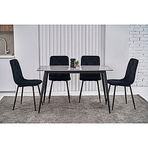 Керамічний стіл обідній Vetro Mebel TM-100 Ребекка грей-чорний