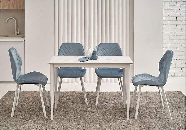 Керамічний стіл обідній Vetro Mebel TM-110 Білий мармур-білий-0