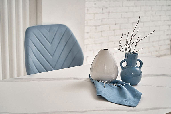 Керамічний стіл обідній Vetro Mebel TM-110 Білий мармур-білий-3