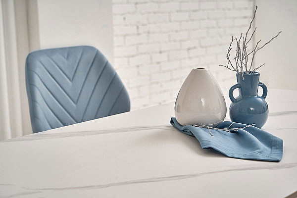 Керамічний стіл обідній Vetro Mebel TM-110 Білий мармур-білий-4