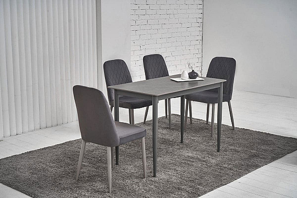 Керамічний стіл обідній Vetro Mebel TM-110 Петра грей-сірий-1