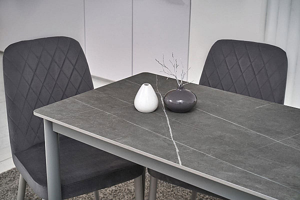 Керамічний стіл обідній Vetro Mebel TM-110 Петра грей-сірий-3