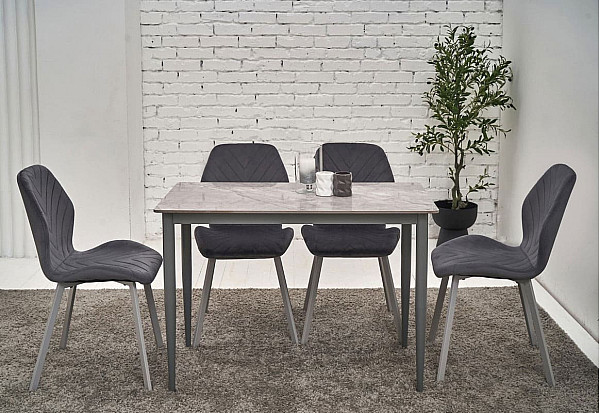 Керамический стол обеденный Vetro Mebel TM-110 Ребекка грей-серый-0