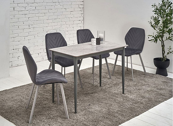 Керамический стол обеденный Vetro Mebel TM-110 Ребекка грей-серый-1