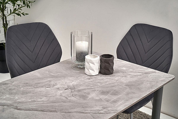 Керамический стол обеденный Vetro Mebel TM-110 Ребекка грей-серый-3