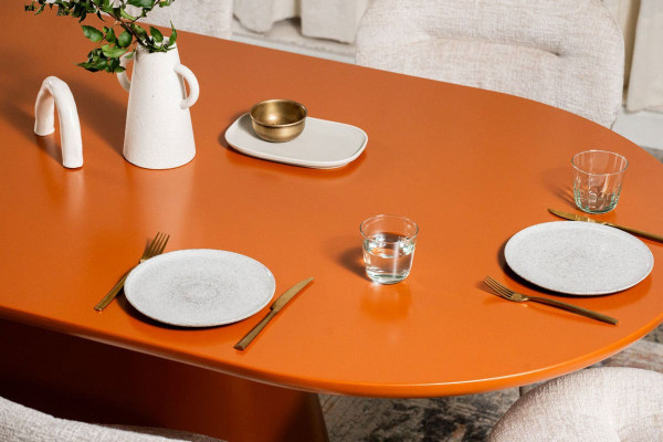 Стол обеденный Vetro Mebel TM-210 Полиуретановый МДФ Апельсин-14