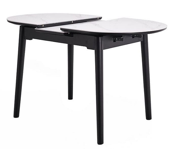 Керамический стол раскладной обеденный Vetro Mebel TM-85 Белый мрамор-черный-19