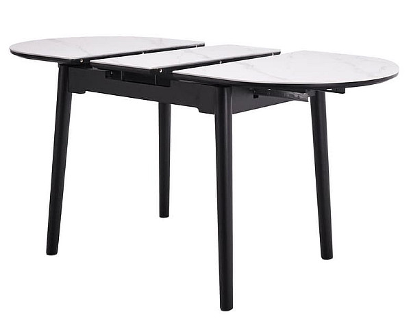 Керамический стол раскладной обеденный Vetro Mebel TM-85 Белый мрамор-черный-20