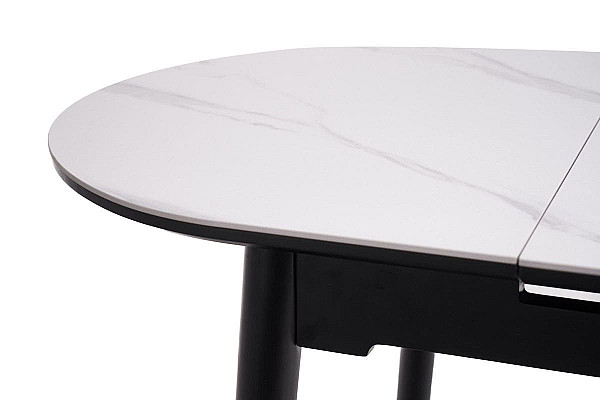 Керамический стол раскладной обеденный Vetro Mebel TM-85 Белый мрамор-черный-22
