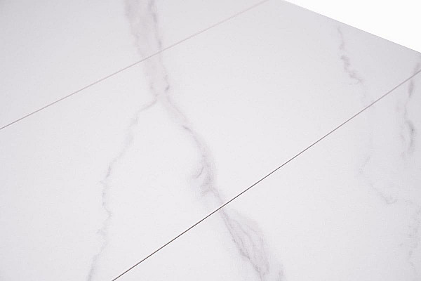 Керамический стол раскладной обеденный Vetro Mebel TM-85 Белый мрамор-черный-29