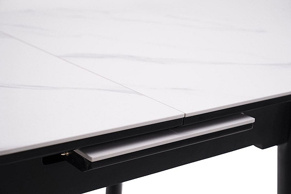 Керамический стол раскладной обеденный Vetro Mebel TM-85 Белый мрамор-черный-25