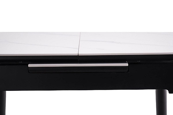 Керамический стол раскладной обеденный Vetro Mebel TM-85 Белый мрамор-черный-26