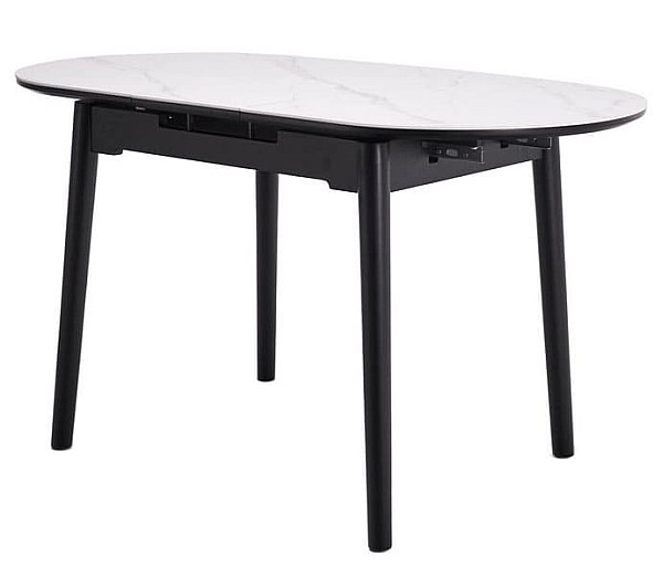 Керамический стол раскладной обеденный Vetro Mebel TM-85 Белый мрамор-черный-21