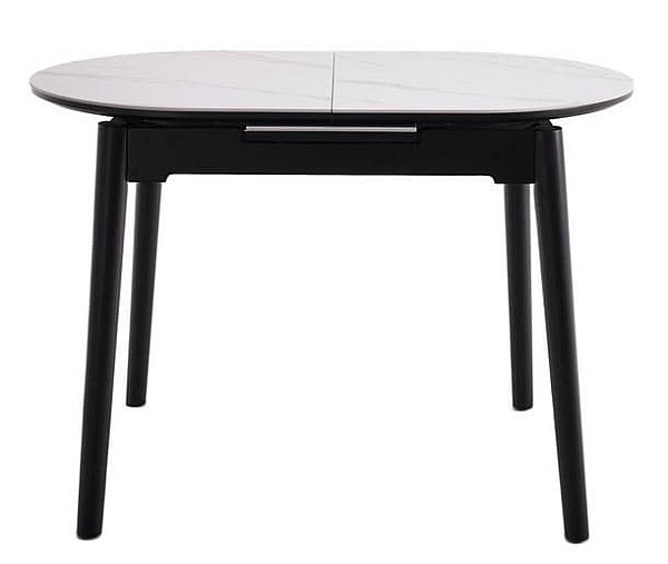Керамический стол раскладной обеденный Vetro Mebel TM-85 Белый мрамор-черный-12