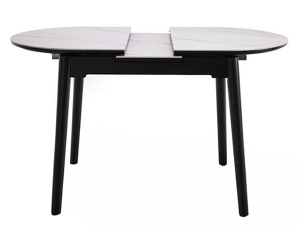 Керамический стол раскладной обеденный Vetro Mebel TM-85 Белый мрамор-черный-14