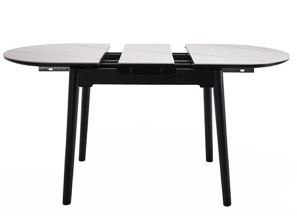 Керамический стол раскладной обеденный Vetro Mebel TM-85 Белый мрамор-черный-15