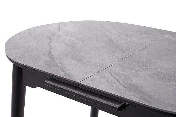 Керамічний стіл розкладний обідній Vetro Mebel TM-85 Ребекка грей-чорний-19