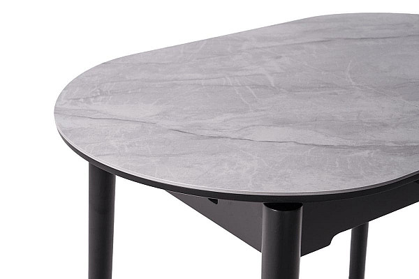 Керамічний стіл розкладний обідній Vetro Mebel TM-85 Ребекка грей-чорний-21