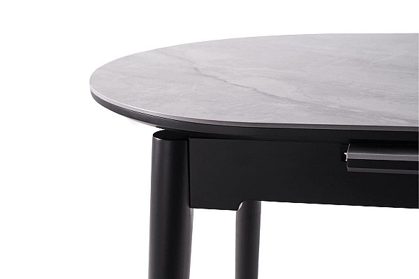 Керамічний стіл розкладний обідній Vetro Mebel TM-85 Ребекка грей-чорний-23