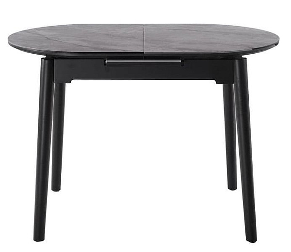 Керамічний стіл розкладний обідній Vetro Mebel TM-85 Ребекка грей-чорний-9
