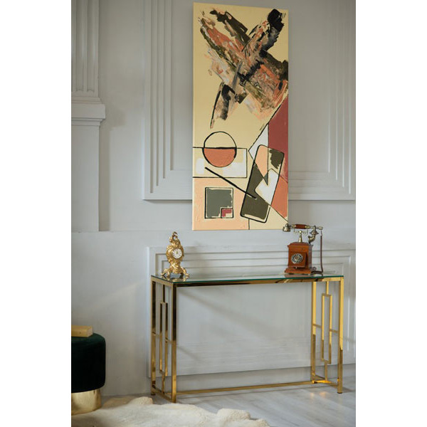 Консоль Vetro Mebel CL-3 Прозрачный - золото-1