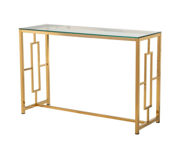 Консоль Vetro Mebel CL-3 Прозрачный - золото-4