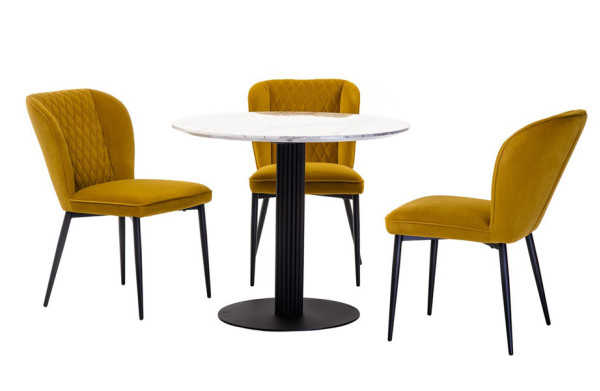 Обеденный стол Vetro Mebel T-319 Сивелла белый мрамор-5