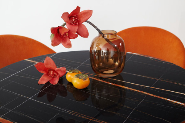 Обеденный стол Vetro Mebel T-320 Черная магма мрамор-4