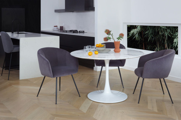 Обідній стіл Vetro Mebel T-321 Сівелла білий мармур-5