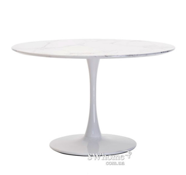 Обідній стіл Vetro Mebel T-321 Сівелла білий мармур-0