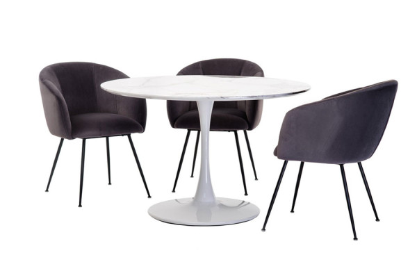 Обідній стіл Vetro Mebel T-321 Сівелла білий мармур-9