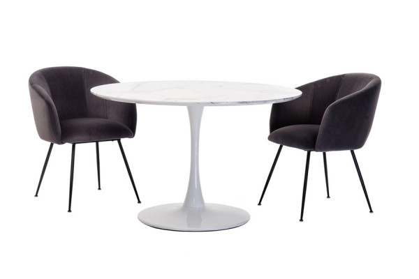 Обідній стіл Vetro Mebel T-321 Сівелла білий мармур-8