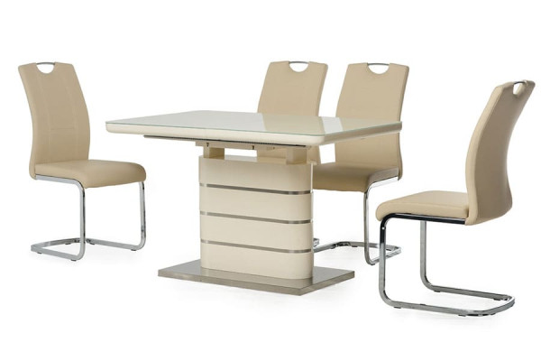 Раскладной обеденный стол Vetro Mebel TM-52-1 Молочный-6