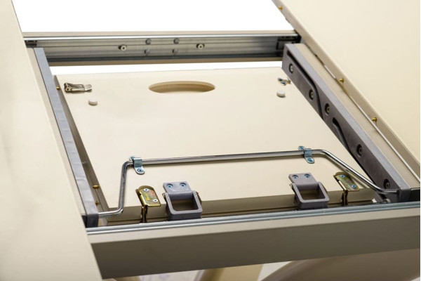 Раскладной обеденный стол Vetro Mebel TML-515 Матовый молочный-7