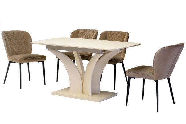 Раскладной обеденный стол Vetro Mebel TML-515 Матовый молочный-2