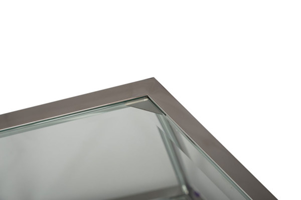 Кавовий стіл Vetro Mebel CK-3 Прозорий - срібло-3