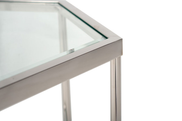 Кавовий стіл Vetro Mebel CK-3 Прозорий - срібло-2