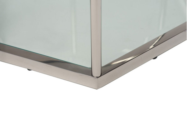 Кавовий стіл Vetro Mebel CK-3 Прозорий - срібло-1