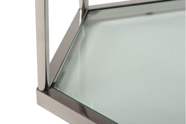 Кофейный стол Vetro Mebel CK-2 Прозрачный - серебро-10