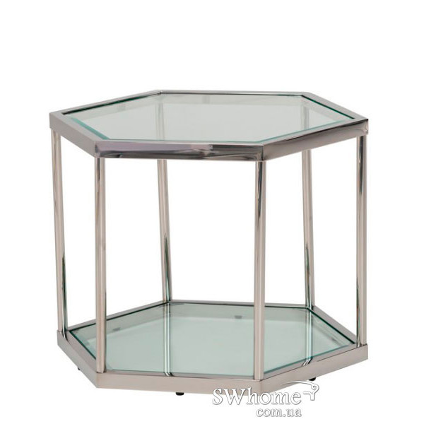 Кофейный стол Vetro Mebel CK-2 Прозрачный - серебро-0
